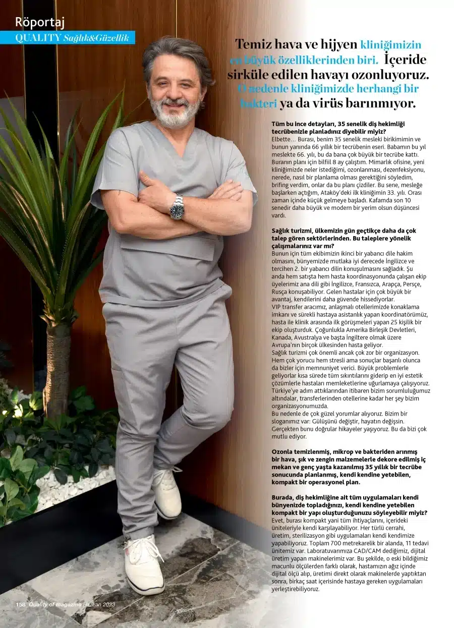 MSc Dt. Tunç Berge — esthetic dentistry and implantology specialist, Bergedent Istanbul